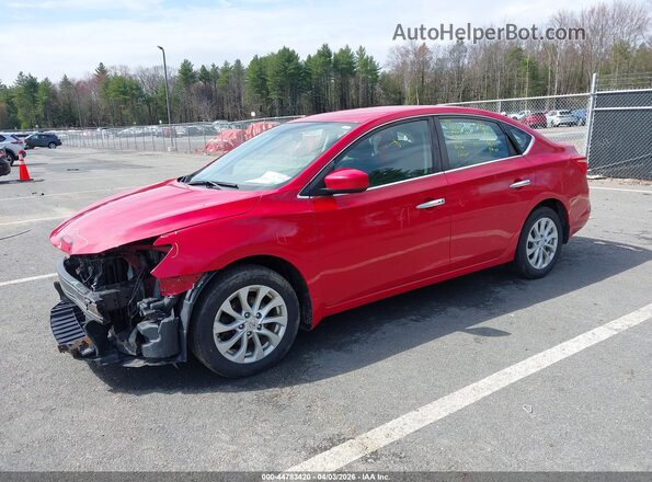 3N1AB7AP3KY266546 2019 NISSAN SENTRA Red Առջևի ձախ երեք քառորդ տեսարան