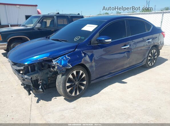 3N1AB7AP5KY380452 2019 NISSAN SENTRA Blue წინა მარცხენა ხედი სამი მეოთხედიდან