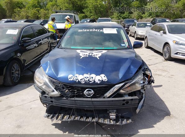 3N1AB7AP6KY216563 2019 NISSAN SENTRA Blue Vista del cuadro de instrumentos