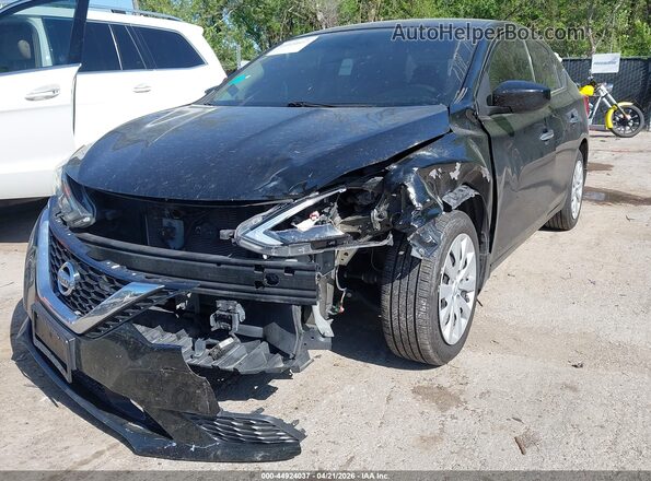 3N1AB7AP7KY404587 2019 NISSAN SENTRA Black Առջևի ձախ երեք քառորդ տեսարան