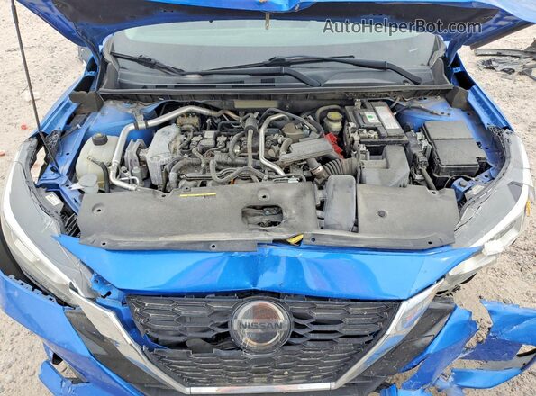 3N1AB8CV2MY216693 2021 NISSAN SENTRA Blue ძრავის განყოფილების ხედი