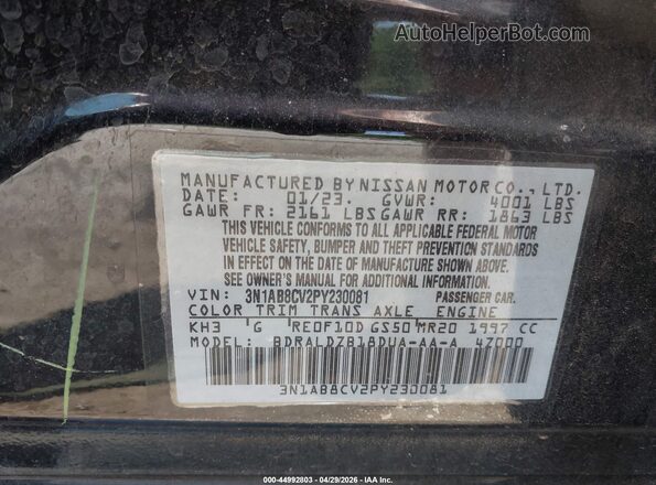 3N1AB8CV2PY230081 2023 NISSAN SENTRA Black Widok komory silnika
