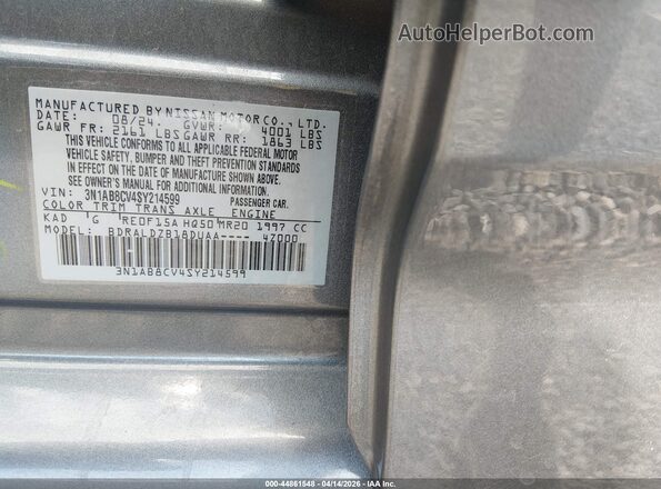 3N1AB8CV4SY214599 2025 NISSAN SENTRA Gray 