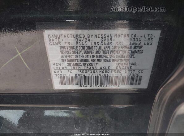 3N1AB8CV7RY337971 2024 NISSAN SENTRA Black Vista del compartimento del motor