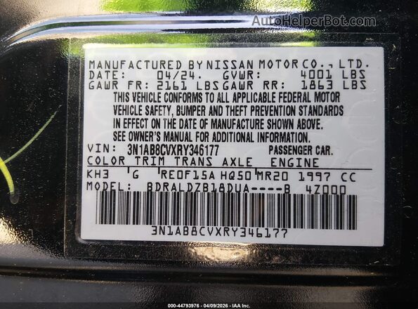 3N1AB8CVXRY346177 2024 NISSAN SENTRA Black 