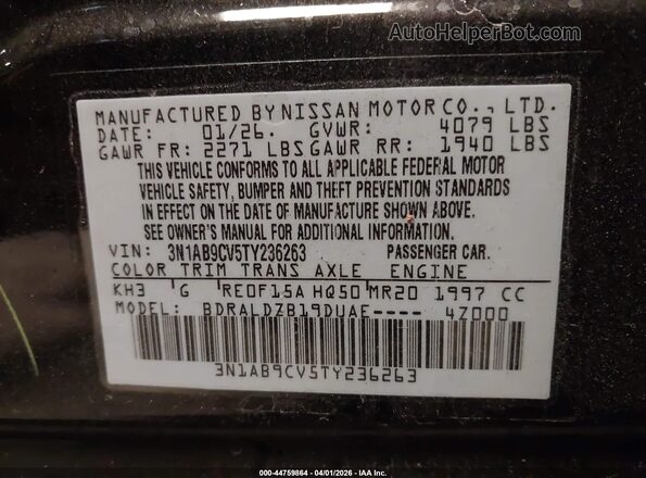 3N1AB9CV5TY236263 2026 NISSAN SENTRA Black Շարժիչի բաժամունքի տեսք