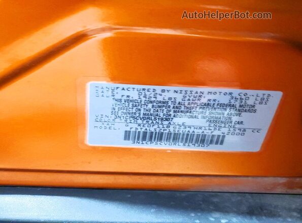3N1CP5CV0RL519307 2024 NISSAN KICKS Orange VIN sticker view