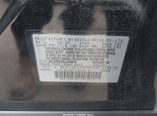 3N1CP5CV4LL543519 2020 NISSAN KICKS Black Widok komory silnika