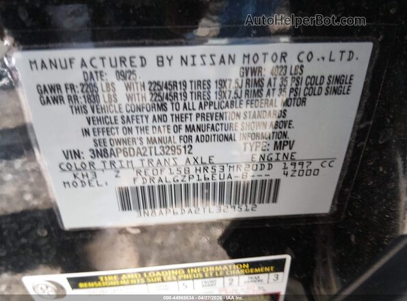 3N8AP6DA2TL329512 2026 NISSAN KICKS Black Widok komory silnika