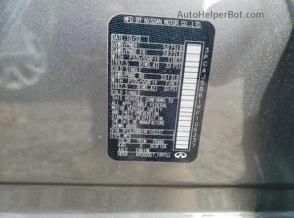 3PCAJ5BB1RF105237 2024 INFINITI QX50 Gray VIN sticker view