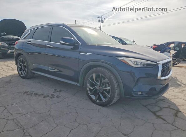 3PCAJ5M10KF145240 2019 INFINITI QX50 Blue Front right