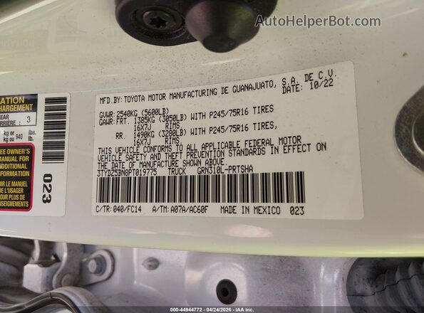 3TYDZ5BN8PT019775 2023 TOYOTA TACOMA White 
