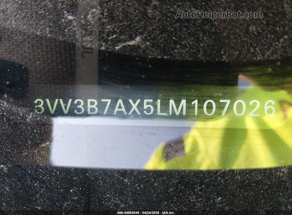 3VV3B7AX5LM107026 2020 VOLKSWAGEN TIGUAN Silver 