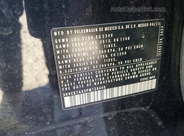 3VVCB7AX3PM126440 2023 VOLKSWAGEN TIGUAN Black 