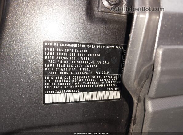 3VVFB7AXXRM045130 2024 VOLKSWAGEN TIGUAN Серый 