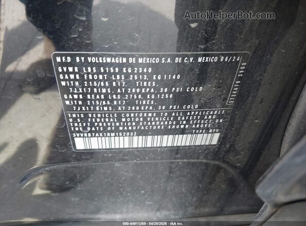 3VVRB7AX1RM152032 2024 VOLKSWAGEN TIGUAN Черный 