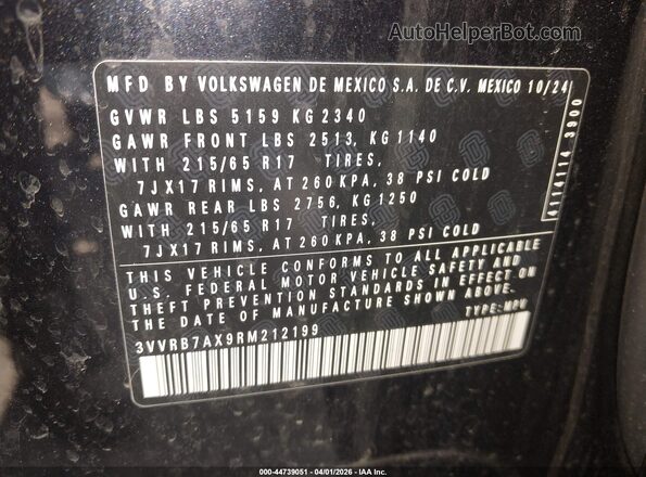 3VVRB7AX9RM212199 2024 VOLKSWAGEN TIGUAN Black Engine compartment view