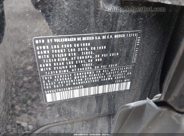 3VVSC7B23SM015875 2025 VOLKSWAGEN TAOS Черный Вид подкапотного пространства