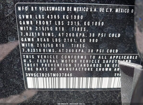 3VVSC7B25TM037846 2026 VOLKSWAGEN TAOS Черный Вид подкапотного пространства