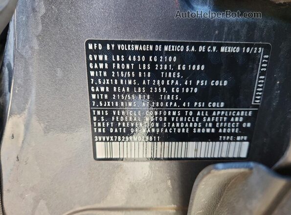 3VVVX7B29RM029811 2024 VOLKSWAGEN TAOS Gray 