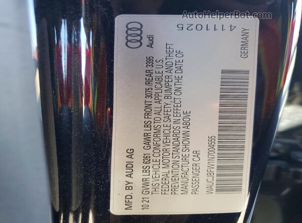 WAUCJBFW1N7004555 2022 AUDI E-TRON Black Вид наклейки з VIN-кодом
