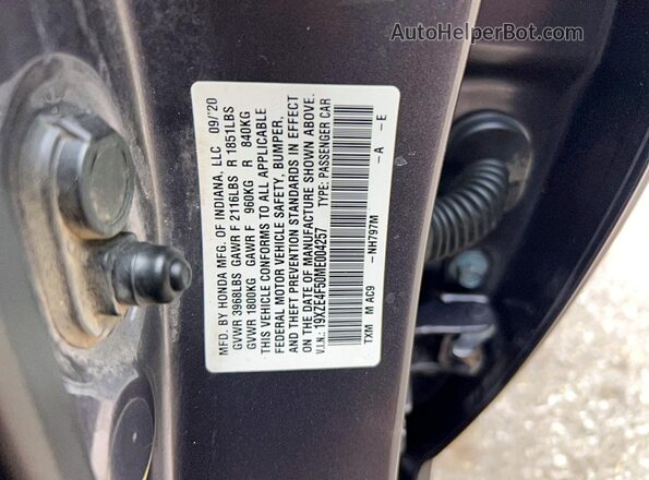 19XZE4F50ME004257 2021 HONDA INSIGHT Gray Vista interior trasera