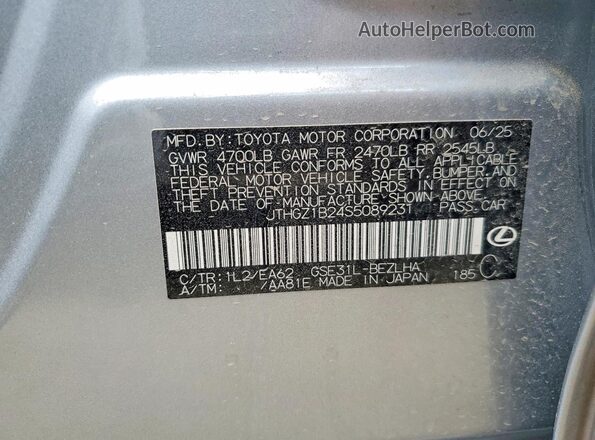 JTHGZ1B24S5089231 2025 LEXUS IS Silver Widok naklejki z numerem VIN