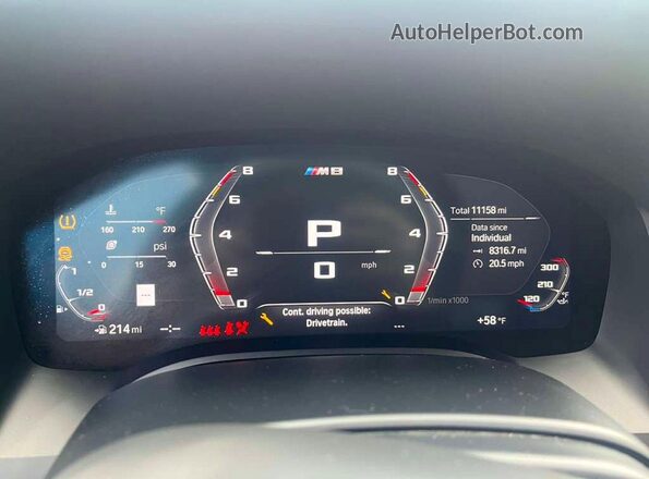 WBSGV0C08PCM43252 2023 BMW M8 Blue Widok wnętrza z przodu