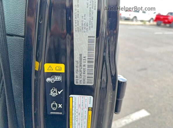 1C4HJXFG3MW846946 2021 JEEP WRANGLER Black უკანა სალონის ხედი