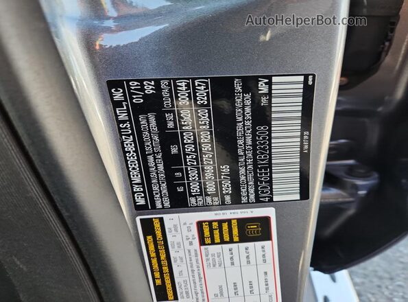 4JGDF6EE1KB233508 2019 MERCEDES-BENZ GLS Gray ძრავის განყოფილების ხედი