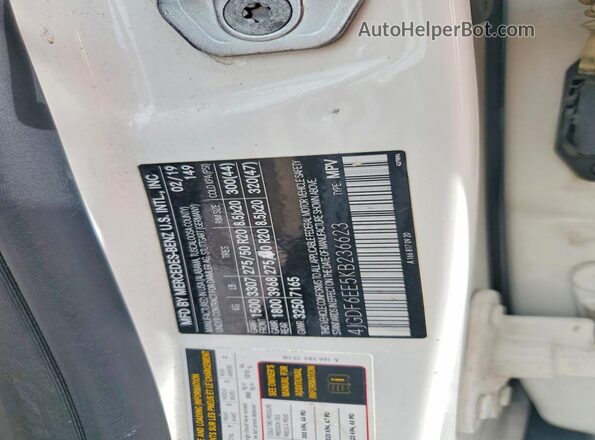 4JGDF6EE5KB236623 2019 MERCEDES-BENZ GLS White VIN կոդի պիտակի տեսք