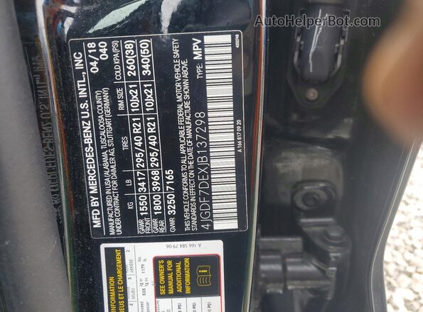 4JGDF7DEXJB137298 2018 MERCEDES-BENZ GLS Черный Панорамный вид салона 360°