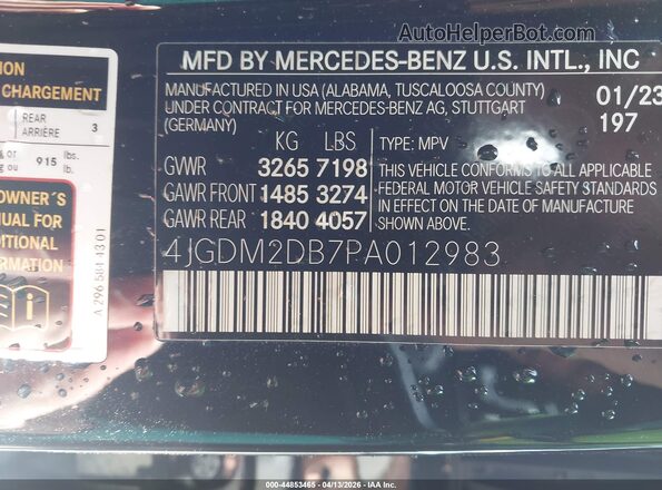 4JGDM2DB7PA012983 2023 MERCEDES-BENZ EQS 450+ SUV Black Widok komory silnika