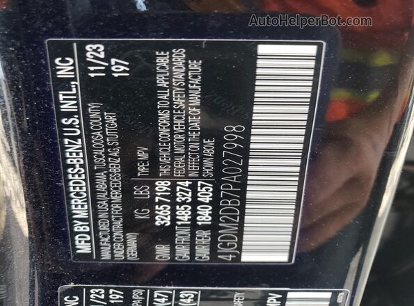 4JGDM2DB7PA027998 2023 MERCEDES-BENZ EQS Black Widok wnętrza 360 stopni