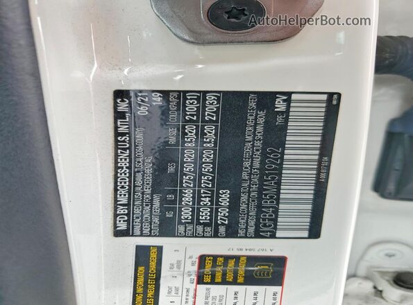 4JGFB4JB5MA519262 2021 MERCEDES-BENZ GLE White Вид підкапотного простору