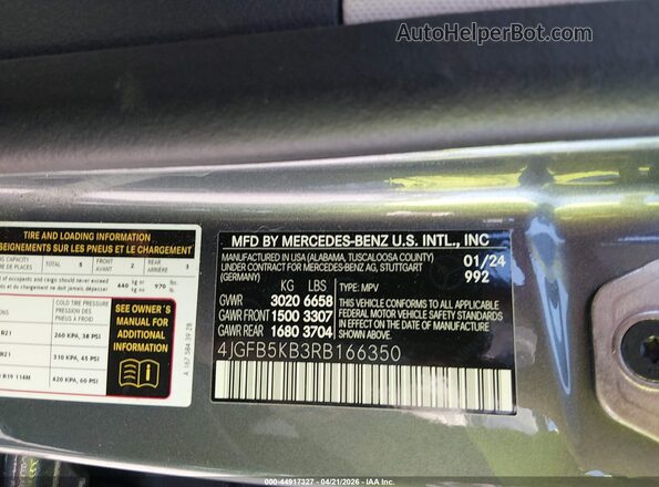 4JGFB5KB3RB166350 2024 MERCEDES-BENZ GLE 450 Gray Engine compartment view