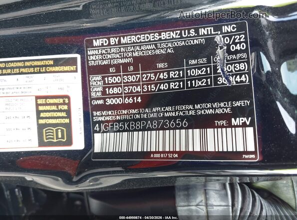 4JGFB5KB8PA873656 2023 MERCEDES-BENZ GLE 450 Black ძრავის განყოფილების ხედი