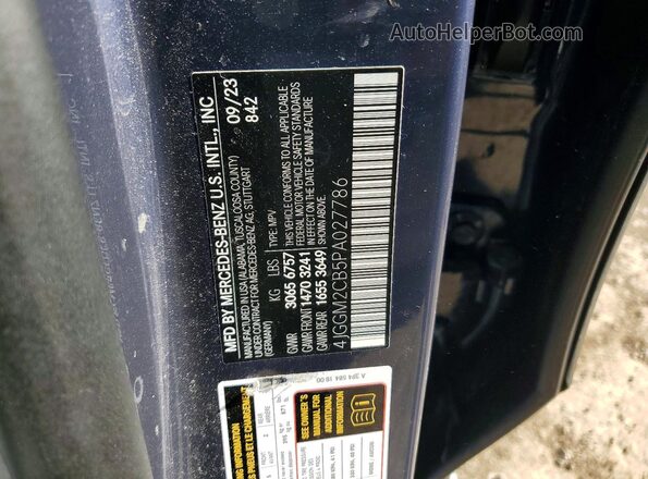 4JGGM2CB5PA027786 2023 MERCEDES-BENZ EQE Синий Вид наклейки с VIN-кодом