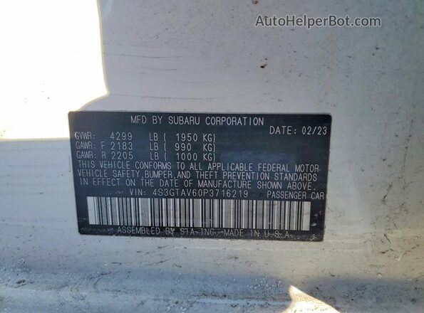 4S3GTAV60P3716219 2023 SUBARU IMPREZA Белый Вид подкапотного пространства