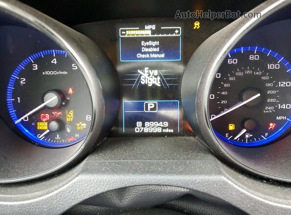 4S4BSAFC4K3296258 2019 SUBARU OUTBACK Gray Widok zestawu wskaźników
