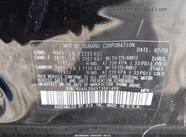 4S4SLDB6XT3061489 2026 SUBARU FORESTER Black Vista del compartimento del motor