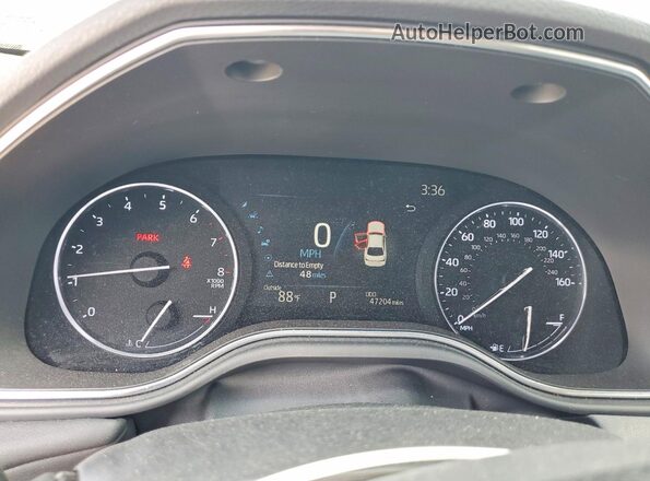 4T1EZ1FB2LU046660 2020 TOYOTA AVALON Black ხელსაწყოთა პანელის ხედი