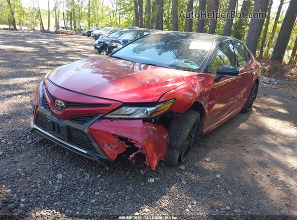 4T1K61BK3MU036190 2021 TOYOTA CAMRY Red წინა მარცხენა ხედი სამი მეოთხედიდან