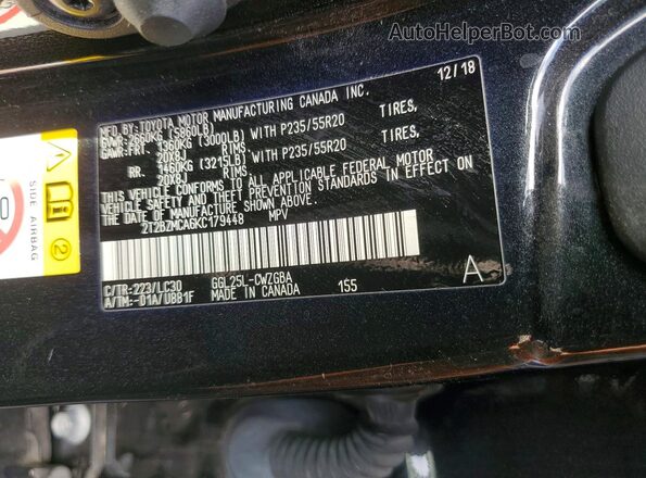 2T2BZMCA6KC179448 2019 LEXUS RX 350 Черный 