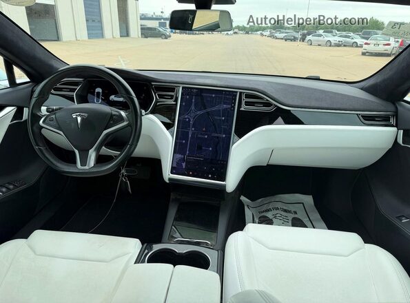 5YJSA1E25HF199047 2017 TESLA MODEL S White უკანა სავარძლების ხედი