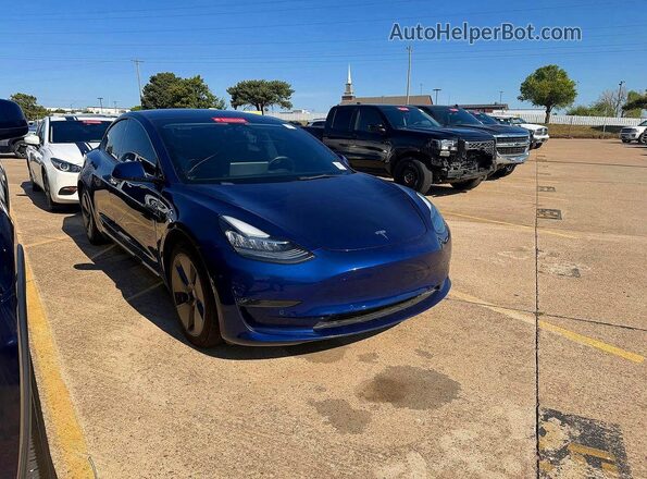 5YJ3E1EB0NF242147 2022 TESLA MODEL Blue უკანა მარცხენა