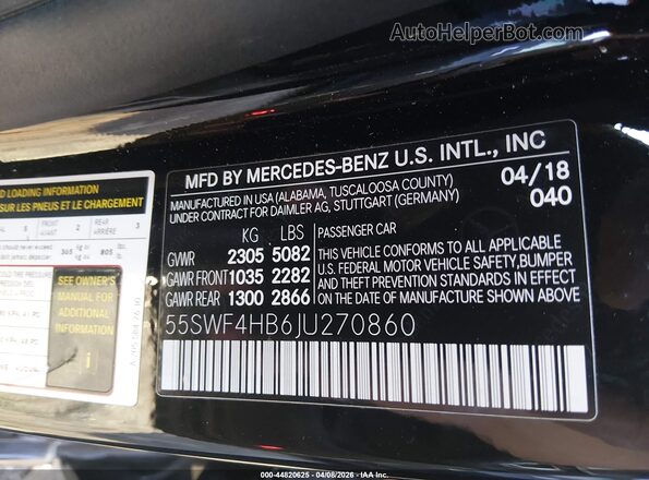 55SWF4HB6JU270860 2018 MERCEDES-BENZ C 350E Black Շարժիչի բաժամունքի տեսք