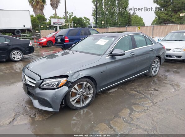 55SWF4HB7JU263979 2018 MERCEDES-BENZ C 350E Серый Передняя левая четверть