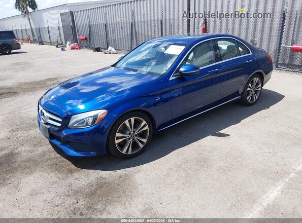 55SWF4JB3JU266078 2018 MERCEDES-BENZ C-CLASS Blue Front left