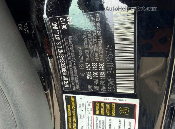 55SWF4JB4JU235776 2018 MERCEDES-BENZ C Black Vista de los asientos traseros